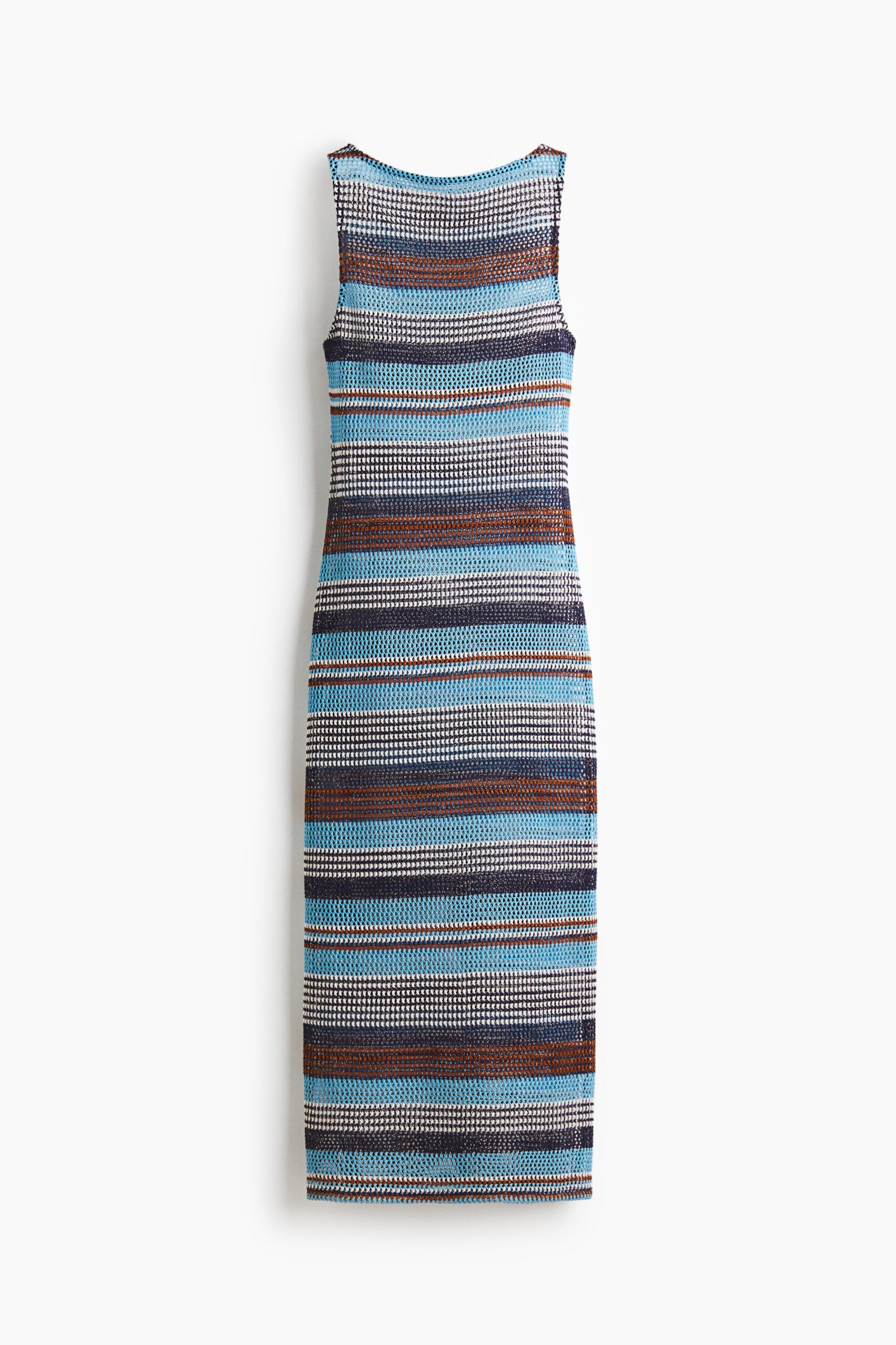 H & M - Glitterende opengebreide jurk - Blauw/Bruin