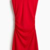 H & M - Jurk van interlocktricot met schoudervullingen - Rood