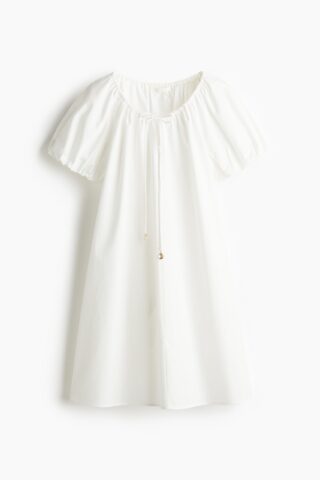 H & M - Jurk met drawstring - Wit