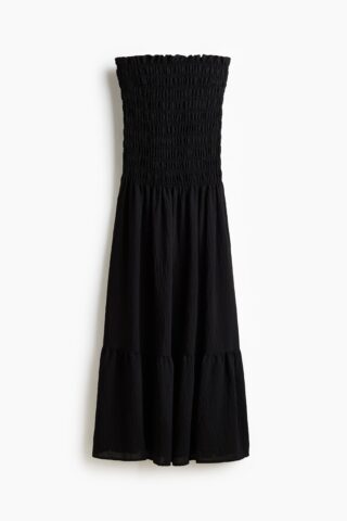 H & M - Bandeaujurk met smokwerk - Zwart
