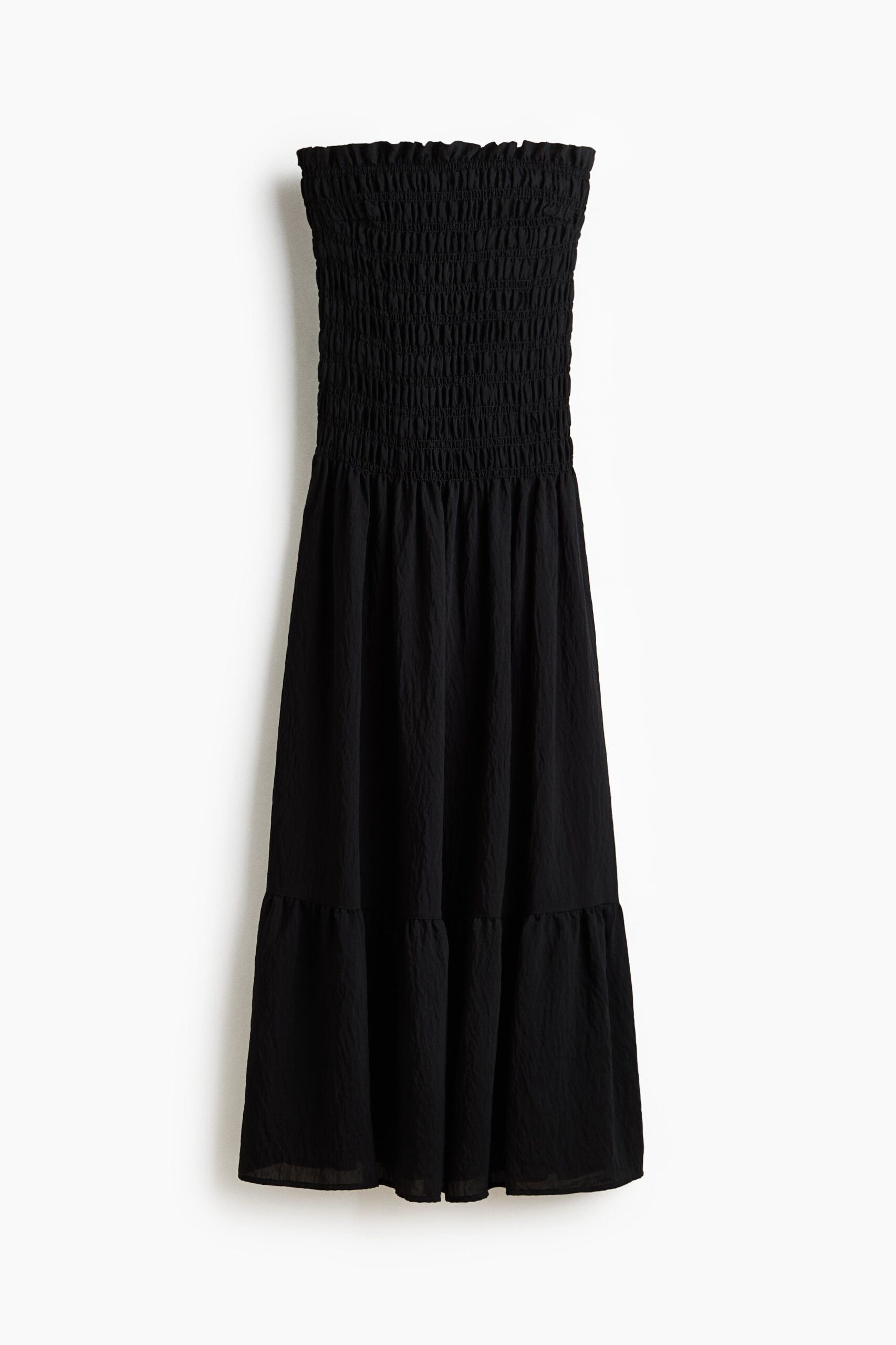 H & M - Bandeaujurk met smokwerk - Zwart