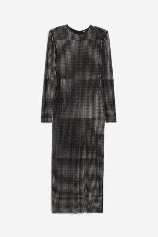 H & M - Jurk met stras - Zwart/Stras