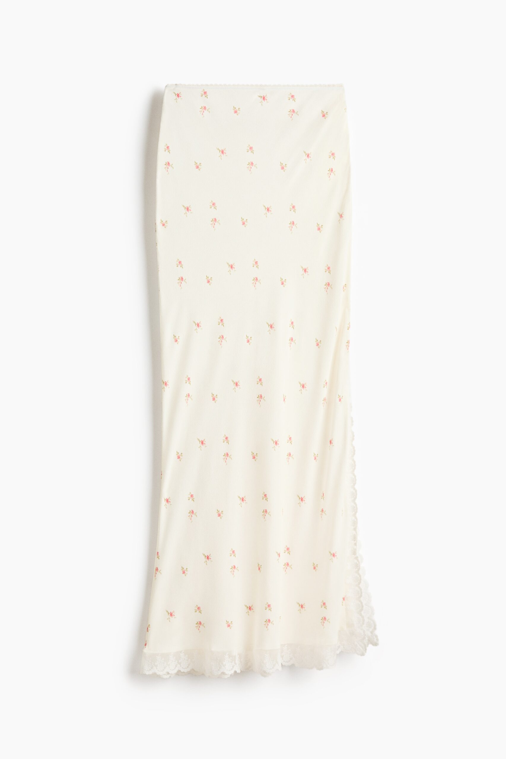 H & M - Rok van viscose met kant - Roomwit/Bloemen H & M - Rok van viscose met kant - Roomwit/Bloemen