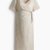 H & M - MAMA Crinklejurk met overslag - Lichtbeige