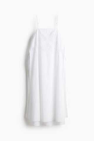 H & M - Strappy jurk met borduursel - Wit