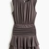H & M - Gedrapeerde mini-jurk - Grijs