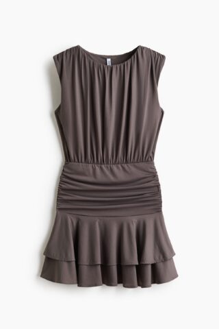H & M - Gedrapeerde mini-jurk - Grijs