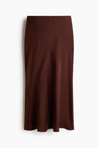 H & M - Satijnen slip-on rok - Roestbruin