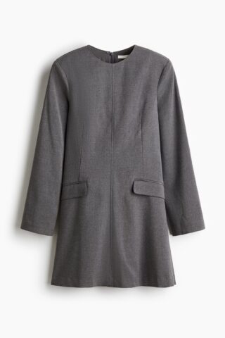 H & M - Jurk met schoudervullingen - Donkergrijs