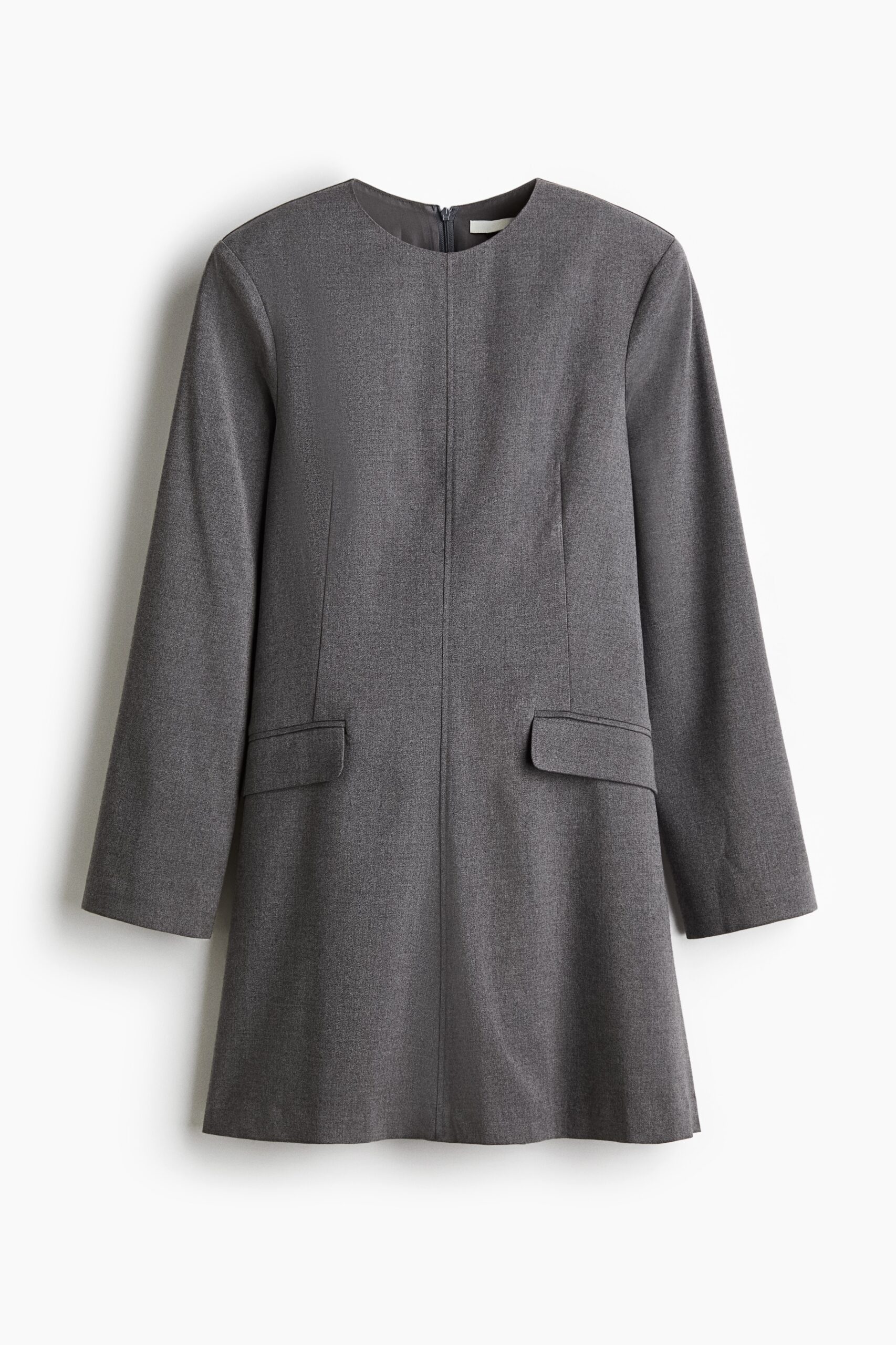 H & M - Jurk met schoudervullingen - Donkergrijs
