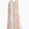 H & M - Low-back A-linejurk - Lichtroze/Paisleydessin