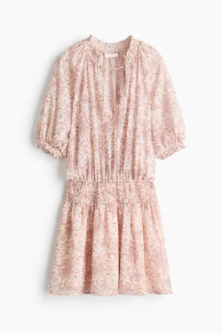 H & M - Oversized tuniekjurk - Lichtroze/Paisleydessin