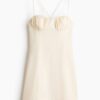 H & M - Strappy jurk van linnenmix - Roomwit