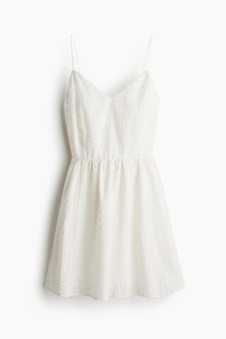 H & M - Broderie anglaise strappy dress - Wit
