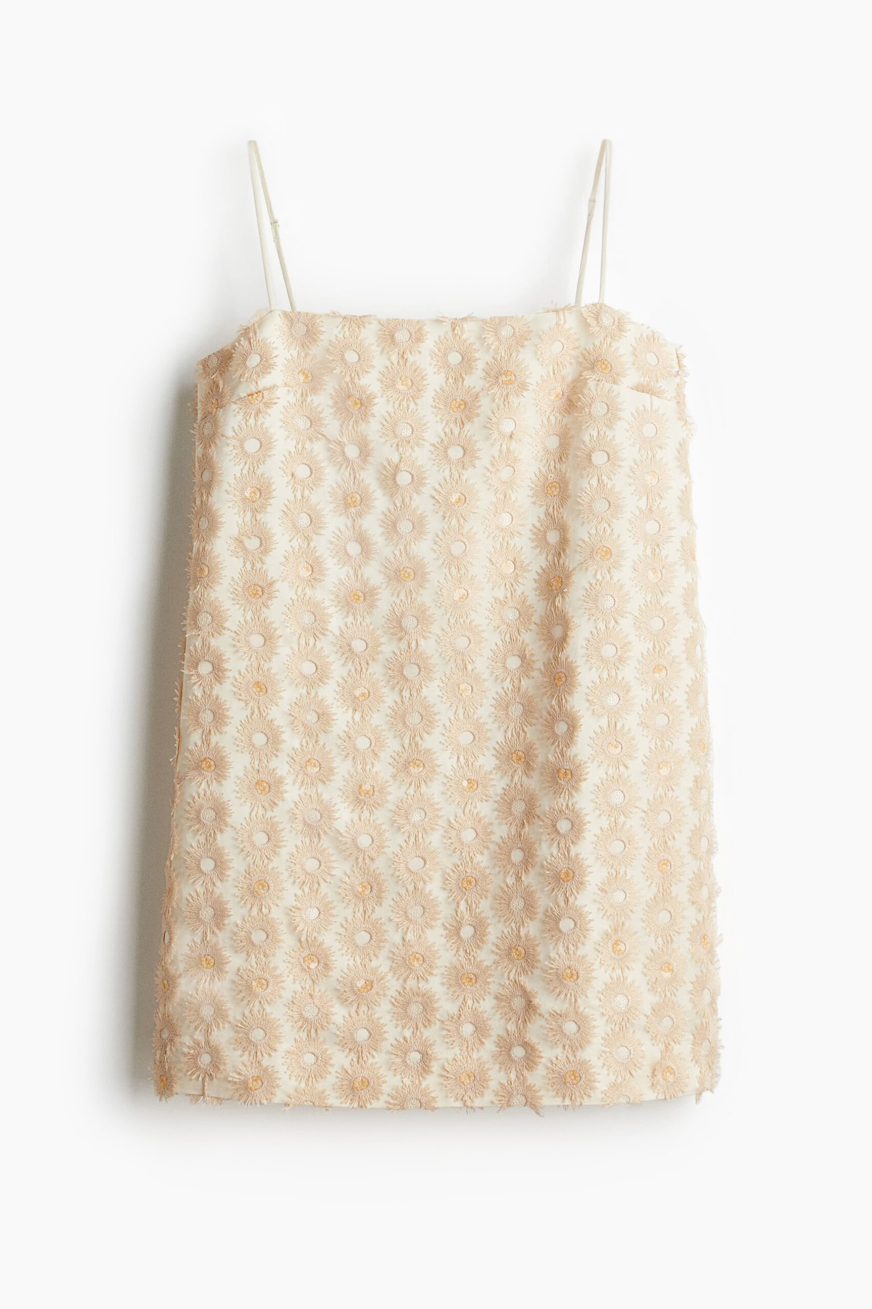 H & M - Strappy jurk met applicaties - Lichtbeige