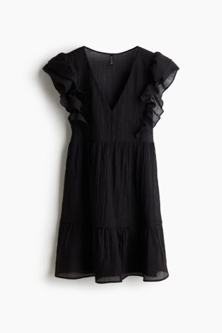 H & M - Jurk met volants - Zwart