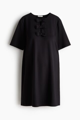H & M - MAMA Shiftjurk met strikjes - Zwart