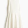 H & M - Ribgebreide jurk - Roomwit
