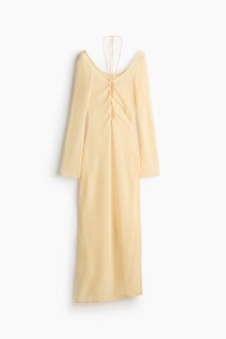 H & M - Losgebreide strandjurk - Lichtgeel