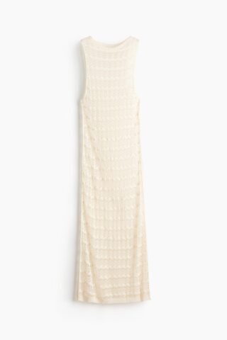 H & M - Ajourgebreide strandjurk - Roomwit