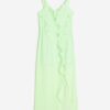 H & M - Volantjurk van chiffon - Lichtgroen