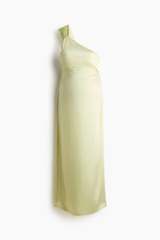 H & M - MAMA One-shoulderjurk van viscose - Lichtgeel