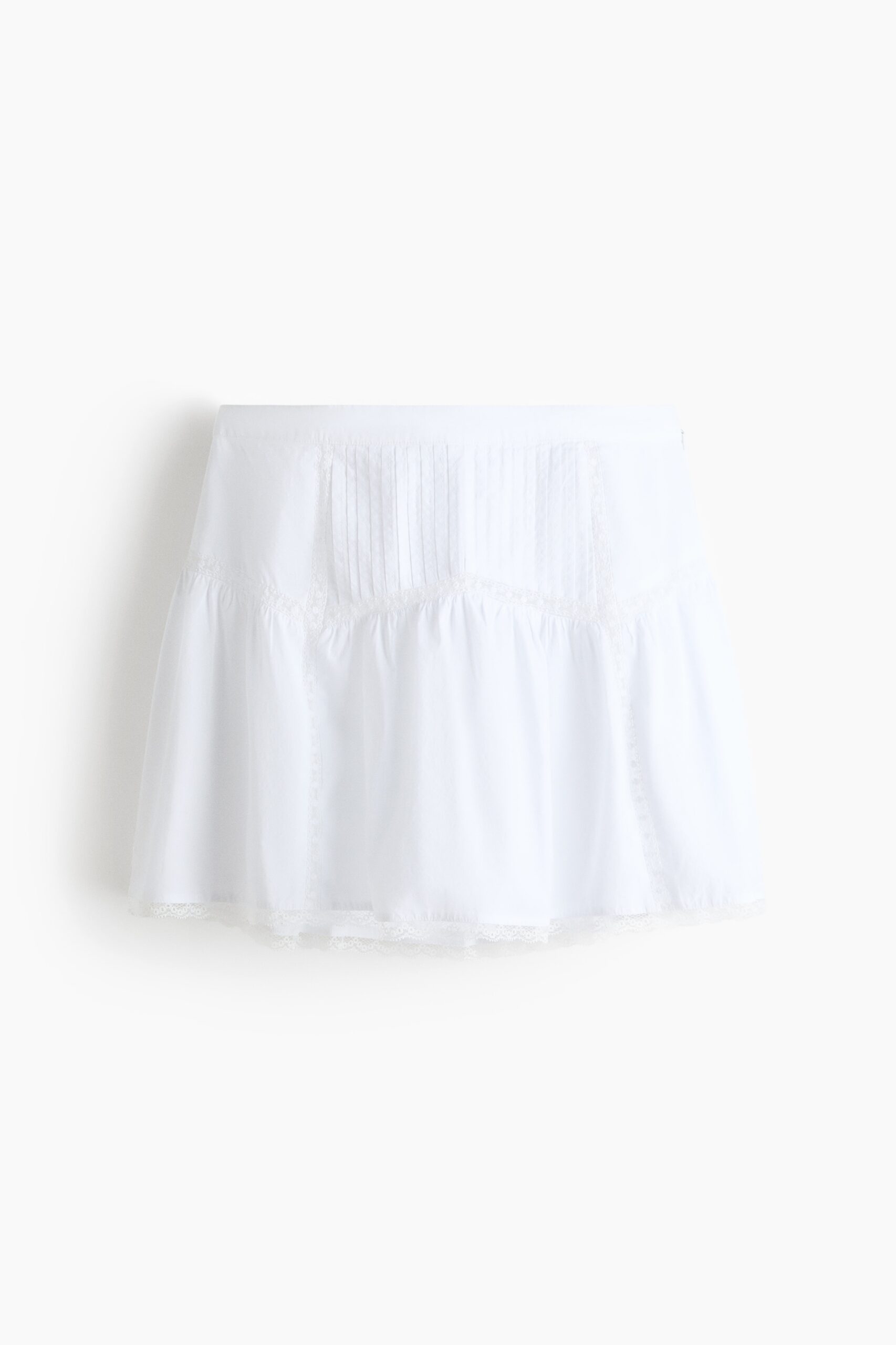 H & M - Katoenen rok met kant - Wit H & M - Katoenen rok met kant - Wit