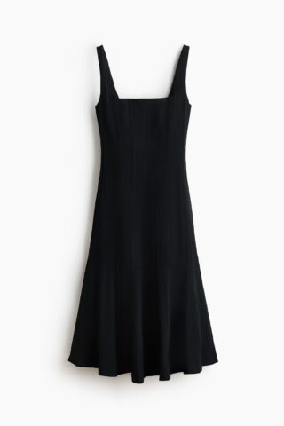 H & M - Midi-jurk met flared rok - Zwart