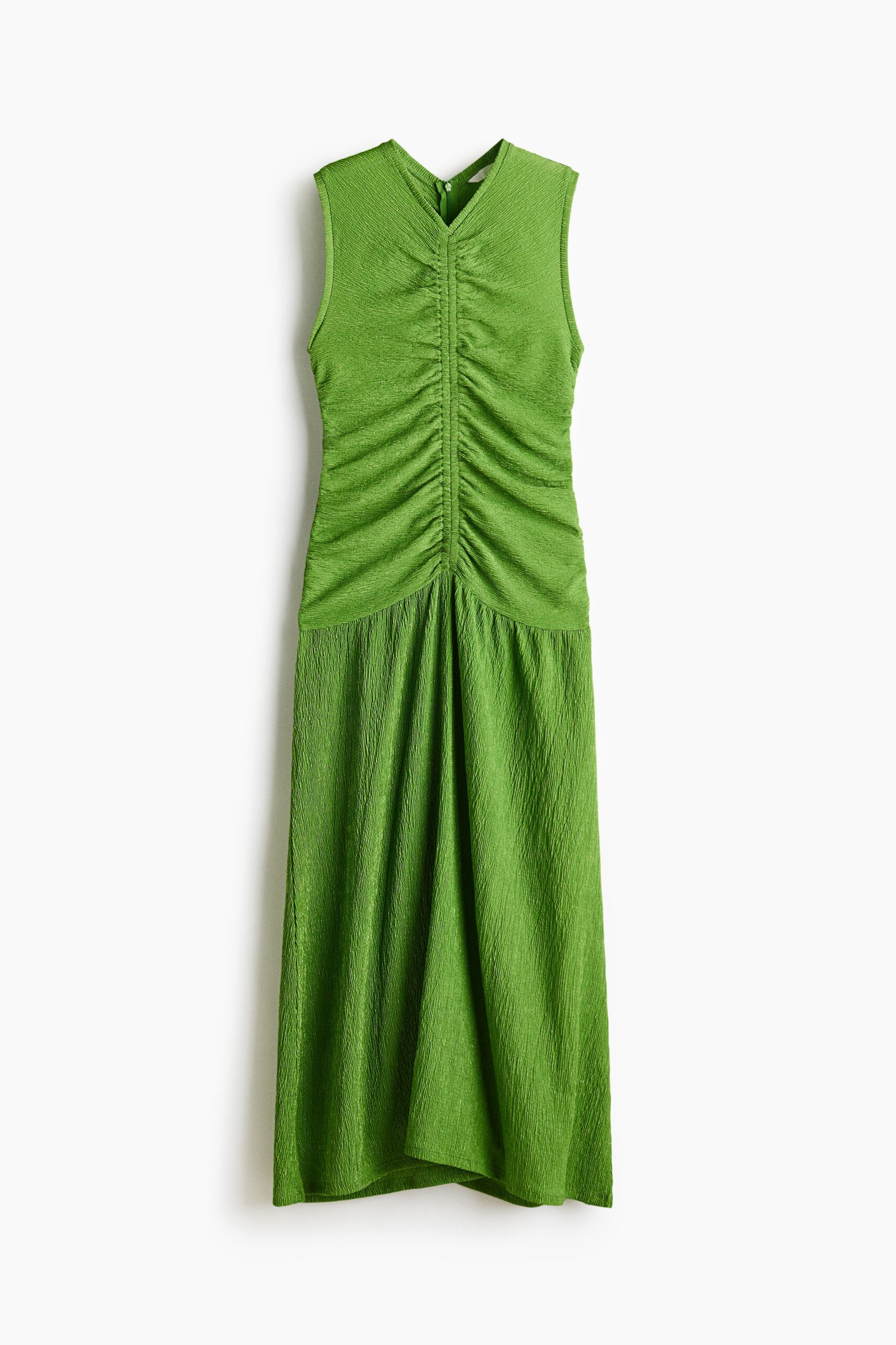 H & M - Gedrapeerde tricot jurk - Groen