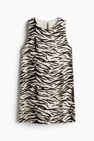 H & M - Shift-jurk - Roomwit/Zebradessin
