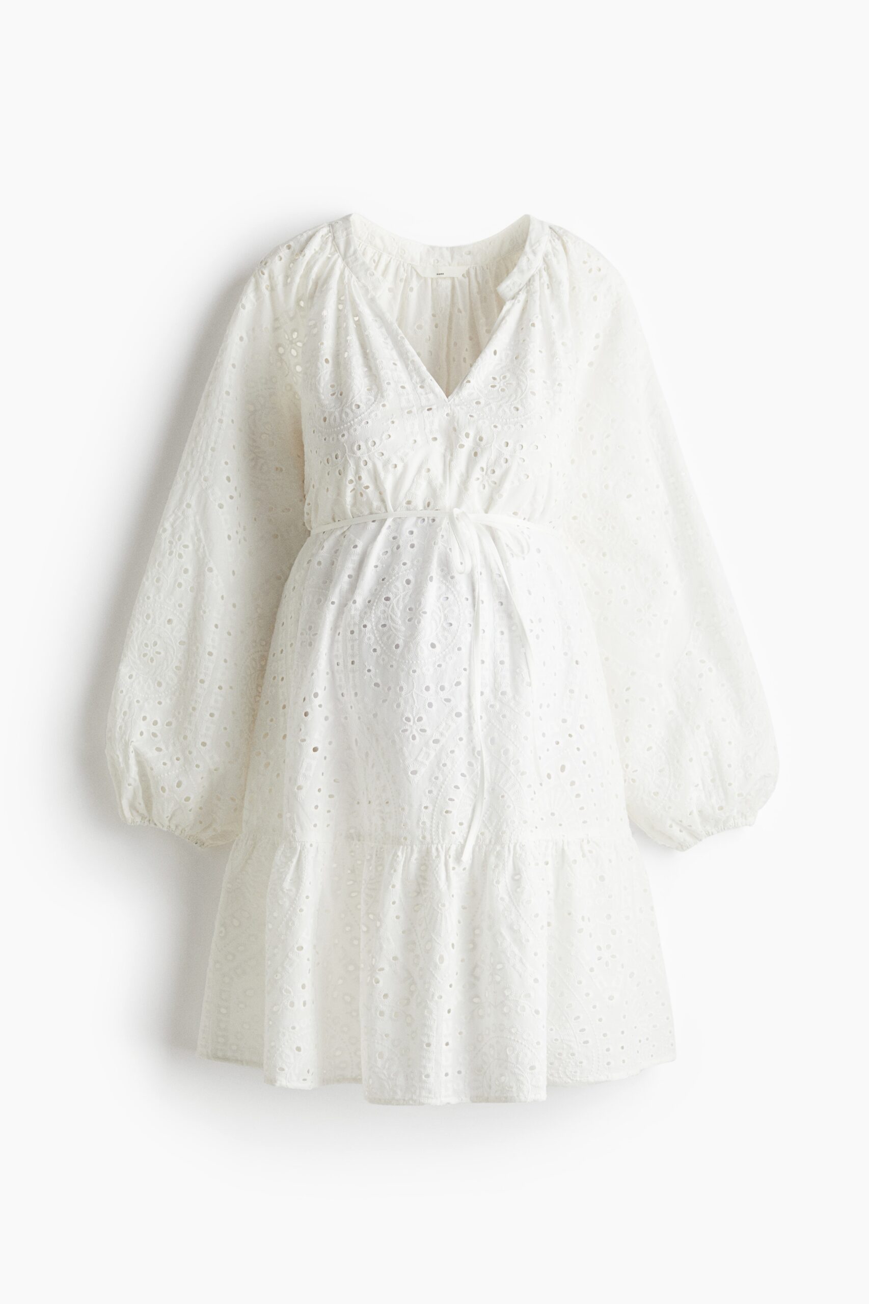 H & M - MAMA Jurk met broderie anglaise - Wit H & M - MAMA Jurk met broderie anglaise - Wit
