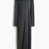 H & M - Off-the-shoulderjurk - Donkergrijs Gemêleerd