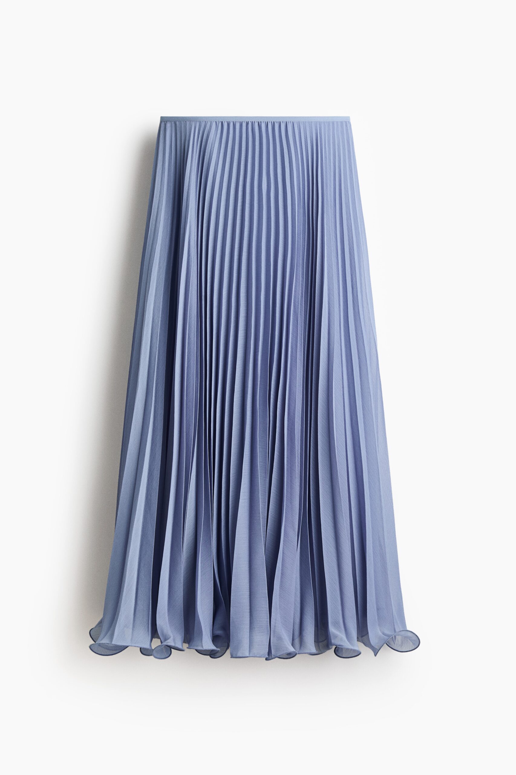 H & M - Licht transparante plissérok - Dusty Blauw