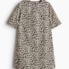 H & M - A-linejurk - Lichtbeige/Luipaarddessin