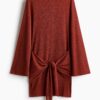 H & M - Jurk met strikbanden - Rood