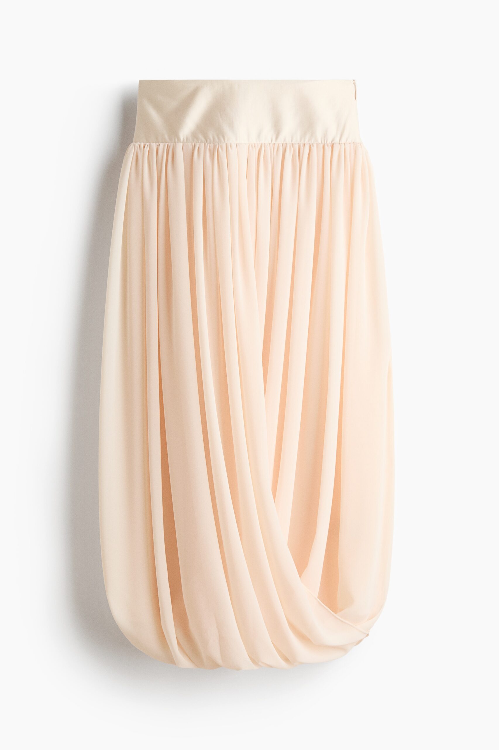 H & M - Gedrapeerde rok van chiffon - Lichtbeige
