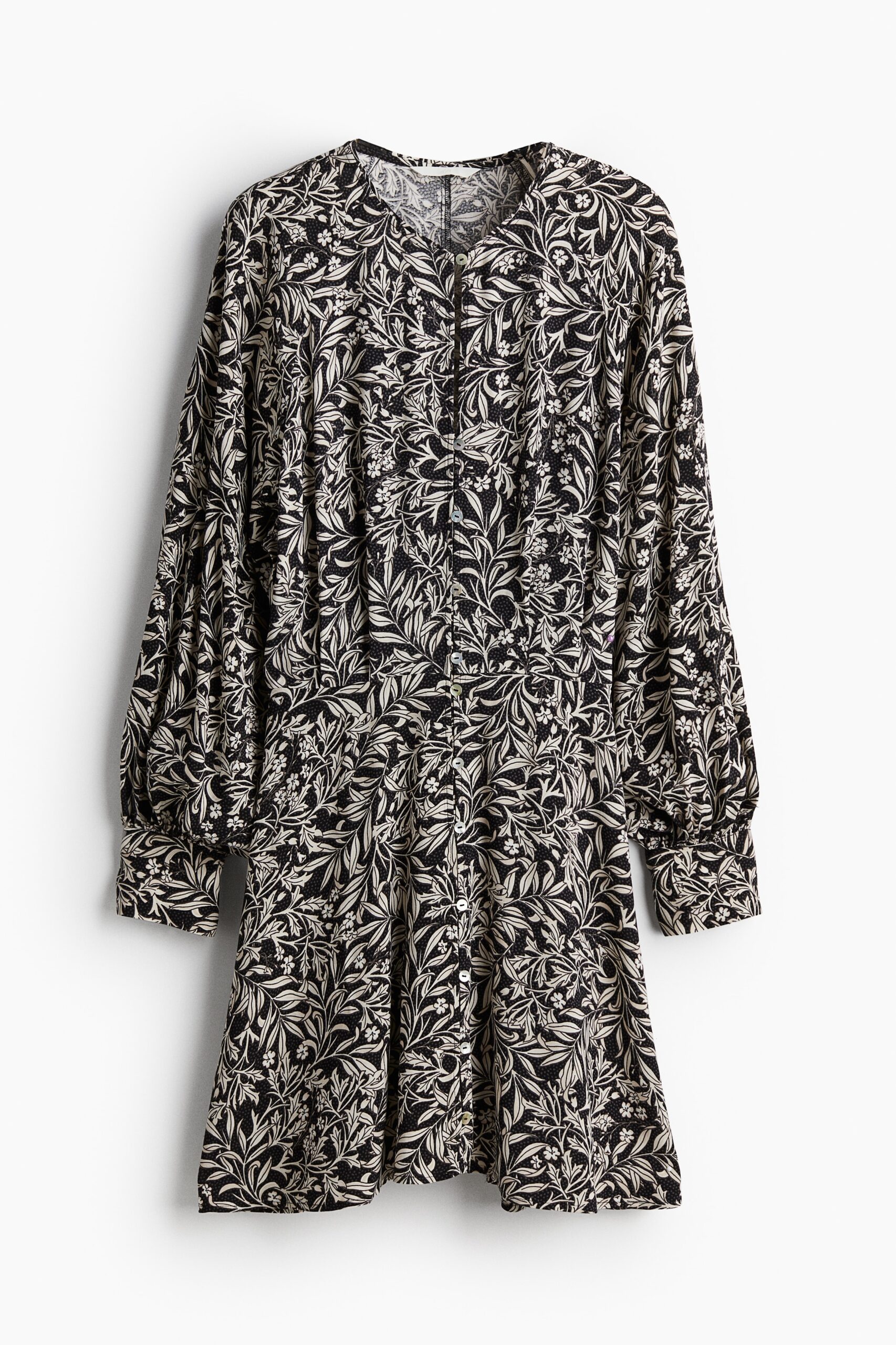 H & M - Jurk met lange mouwen - Zwart/Wit Dessin H & M - Jurk met lange mouwen - Zwart/Wit Dessin