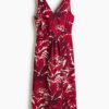 H & M - Midi-jurk met V-hals - Rood/Dessin