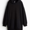 H & M - Katoenen jurk met capuchon - Zwart