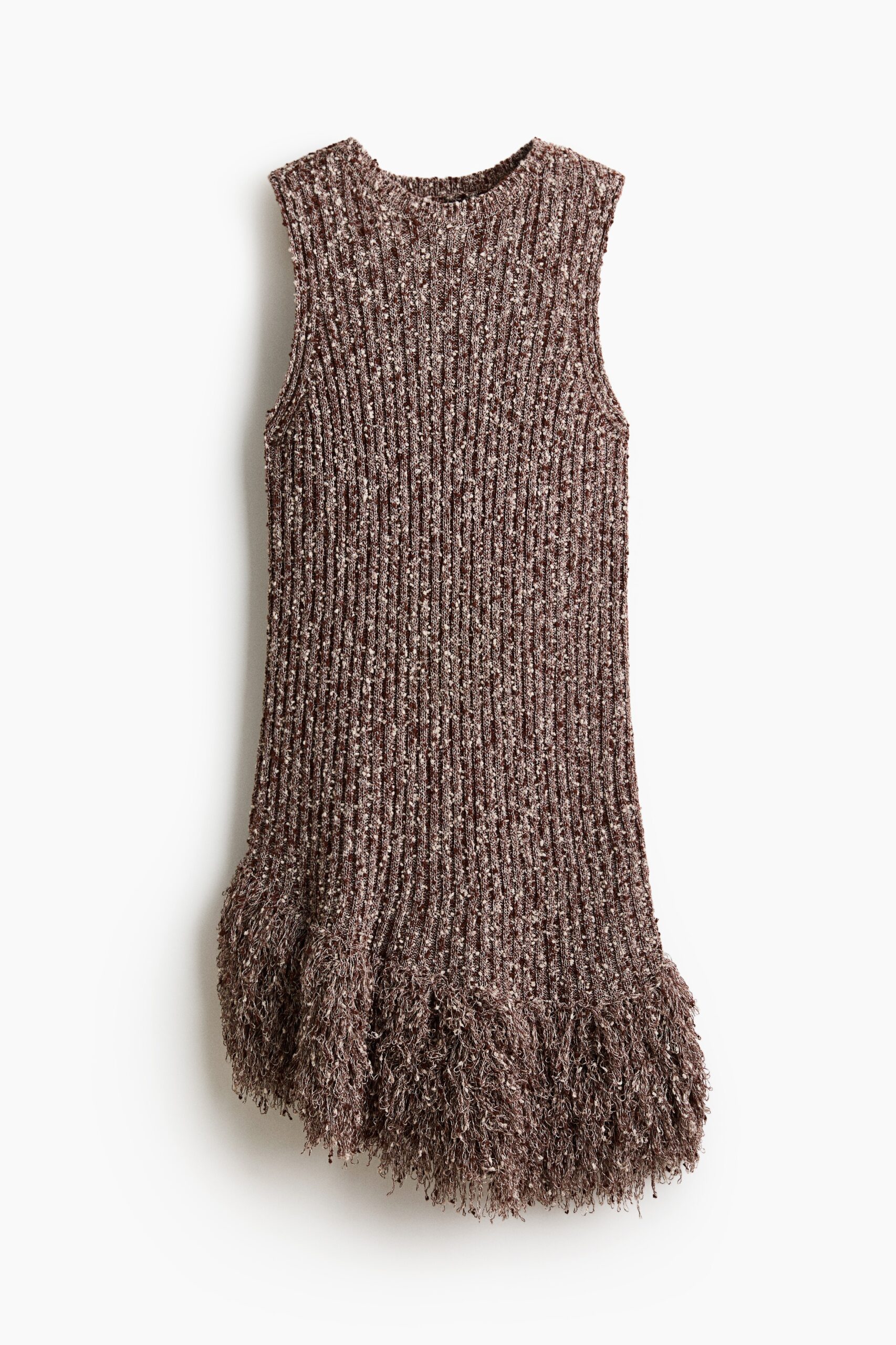 H & M - Jurk met franje - Bruin/Lichtbeige Gemêleerd