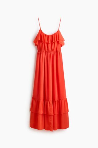 H & M - Strappy jurk met volants - Rood