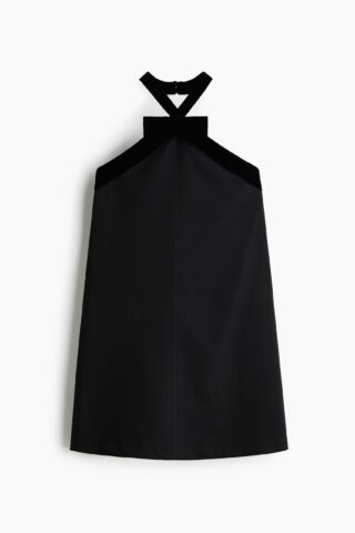 H & M - Halterjurk met strik - Zwart