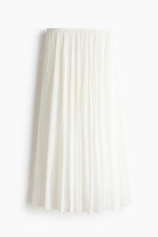 H & M - Plissérok - Ivoorwit