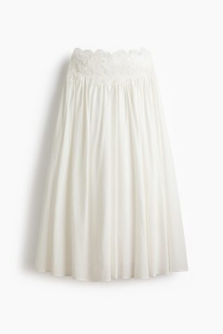 H & M - Katoenen rok met kant - Wit