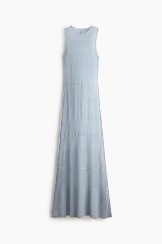 H & M - Maxi-jurk met gehaakte look - Lichtblauw