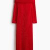 H & M - Off-the-shoulderjurk - Rood