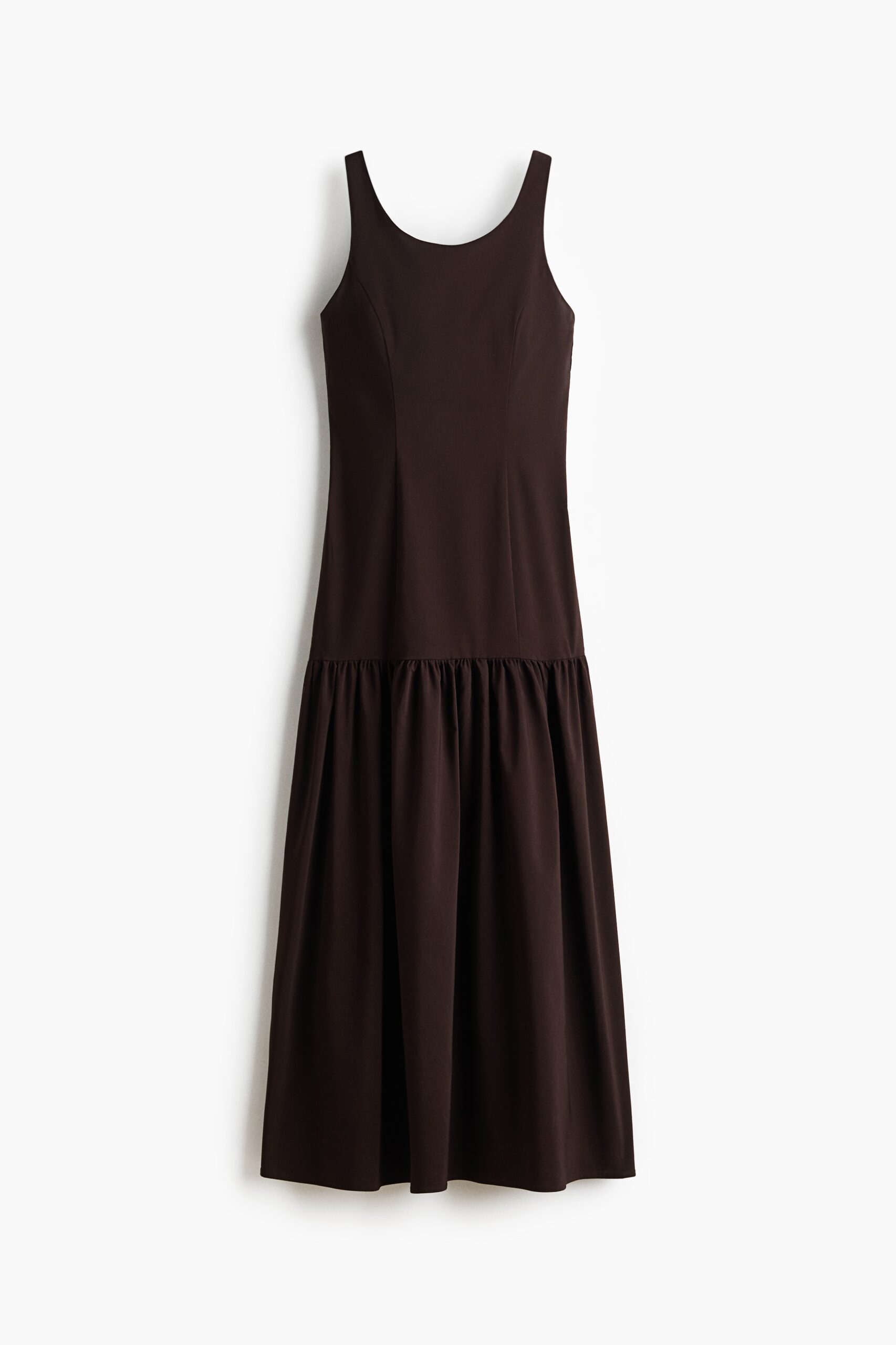 H & M - Low-backjurk met uitlopende rok - Donkerbruin H & M - Low-backjurk met uitlopende rok - Donkerbruin