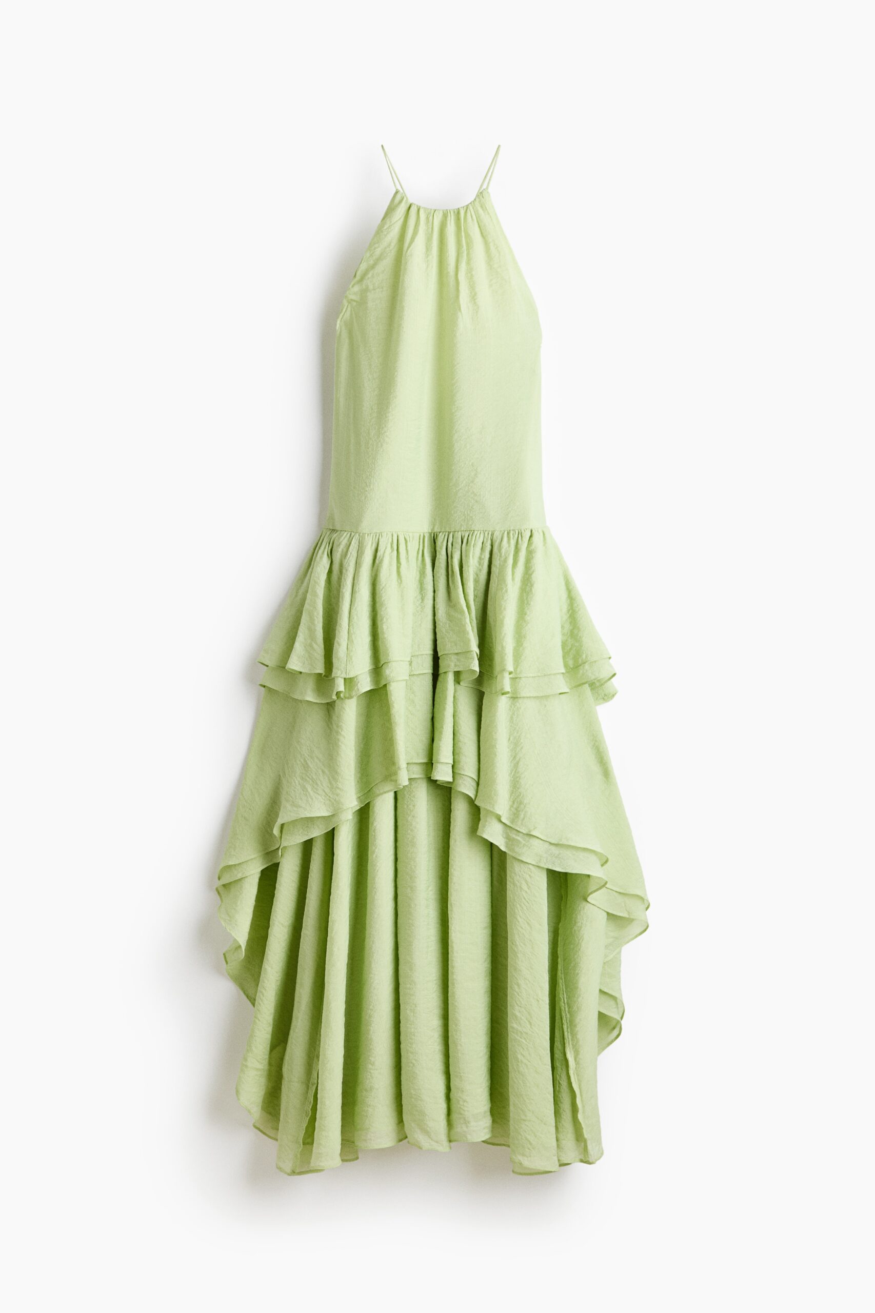 H & M - High-low volantjurk - Lichtgroen