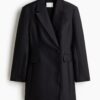 H & M - Double-breasted blazerjurk - Zwart