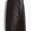 H & M - Overslagrok met coating - Donkerbruin